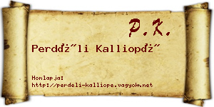 Perdéli Kalliopé névjegykártya